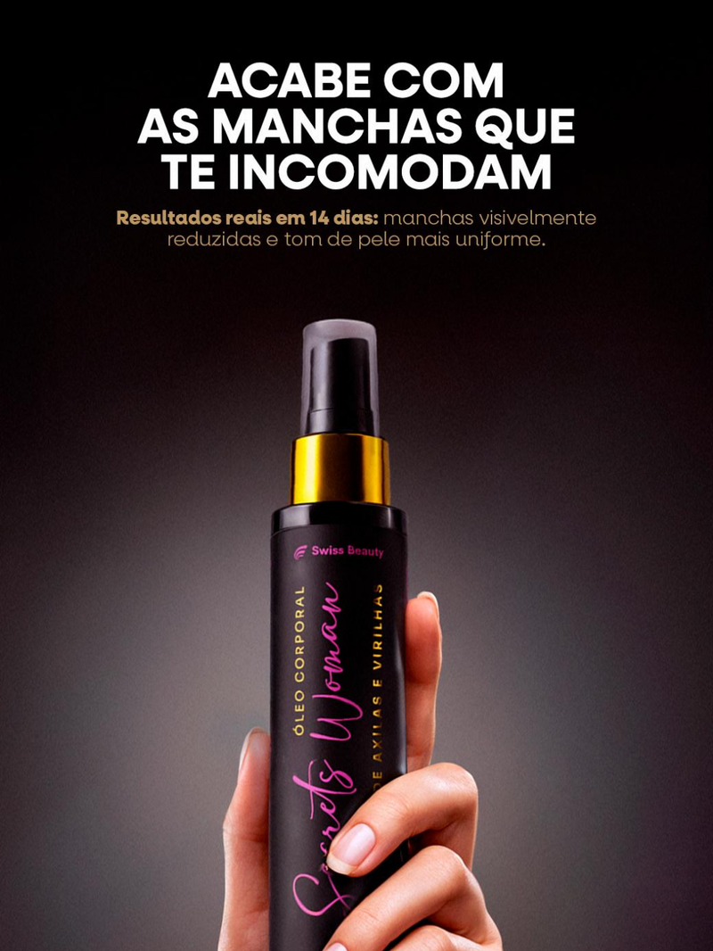 Óleo Clareador de Axilas e Virilha Secrets Woman (110 ml) SWISS BEAUTY | Corporal, axilas e virilha