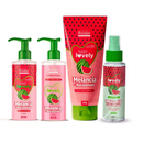 Novo Kit Banho Premium Esfoliante Sabonete Hidratante e Body Splash Lovely Face Beautiful
