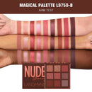 Paleta De Sombras LANGMANNI 9-Pan , 50g-Maquiagem De Nove Cores Perolada E Marrom Vermelho Fosco