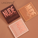 Paleta De Sombras LANGMANNI 9-Pan , 50g-Maquiagem De Nove Cores Perolada E Marrom Vermelho Fosco