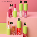 Óleo Labial De 6 Cores De Maquiagem Barata : Brilho Transparente , Esmalte Hidratante , Aplicador De Pincel Rechonchudo