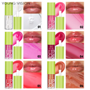Óleo Labial De 6 Cores De Maquiagem Barata : Brilho Transparente , Esmalte Hidratante , Aplicador De Pincel Rechonchudo