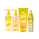 Novo Kit Banho Premium Esfoliante Sabonete Hidratante e Body Splash Lovely Face Beautiful