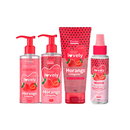 Novo Kit Banho Premium Esfoliante Sabonete Hidratante e Body Splash Lovely Face Beautiful