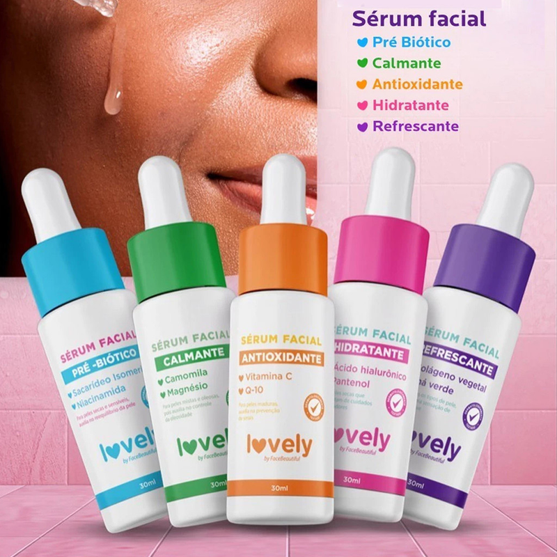 Kit Completo 05 Sérum Facial Lovely Face Beautiful 30ml