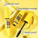 Rímel À Prova D'água De Longa Volume E Curvatura De Vison Cílios Postiços-Amarelo Natural Duradouro Não Desbotado